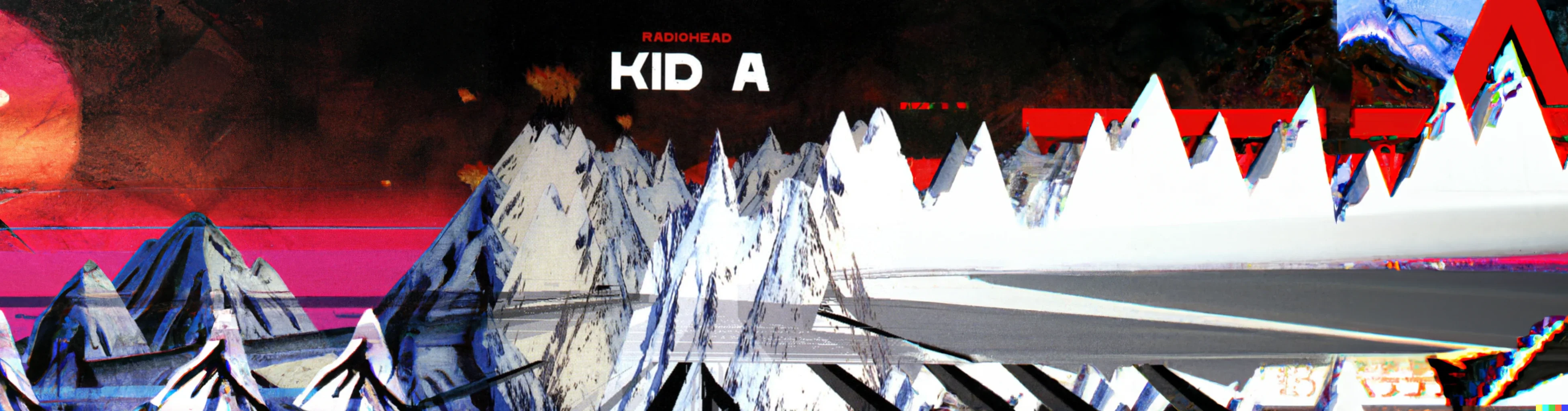 Abstract panoramic artwork from Radiohead’s Kid A era